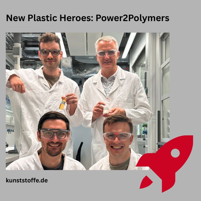 Power2Polymers team in the laboratory, featured in the Plastic Insights interview